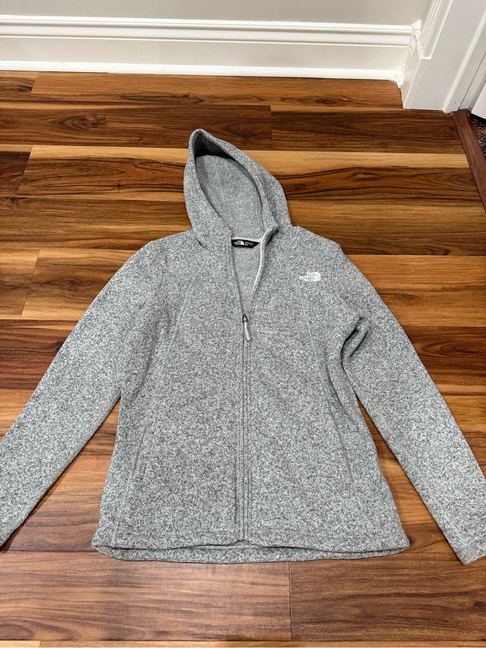 The North Face Women's Heather Gray Hooded Fleece Jacket
